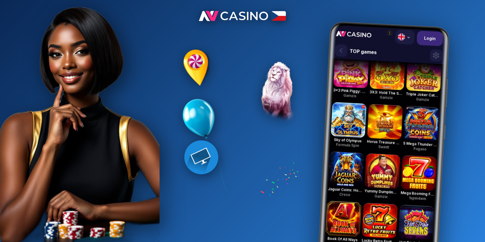 Přehled lobby NV Casino se sloty, živými stoly a jackpotovými hrami v jednom