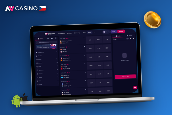 Herní pracoviště pro NV Casino na počítači – monitor, notebook a klávesnice v moderním prostředí