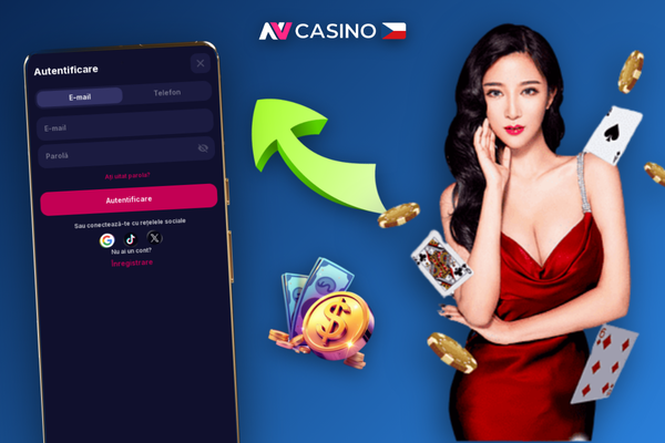 Hráč vyplňuje registrační formulář NV Casino na mobilním telefonu